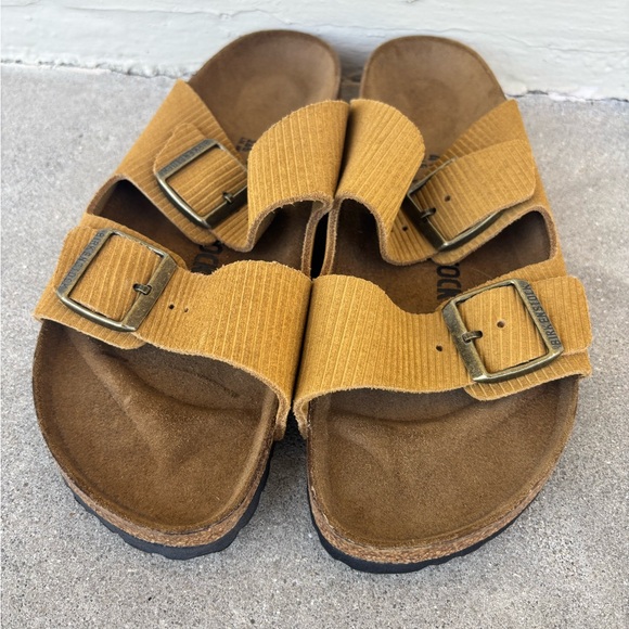 Tan and brown Birkenstock Arizona sandals main image 3